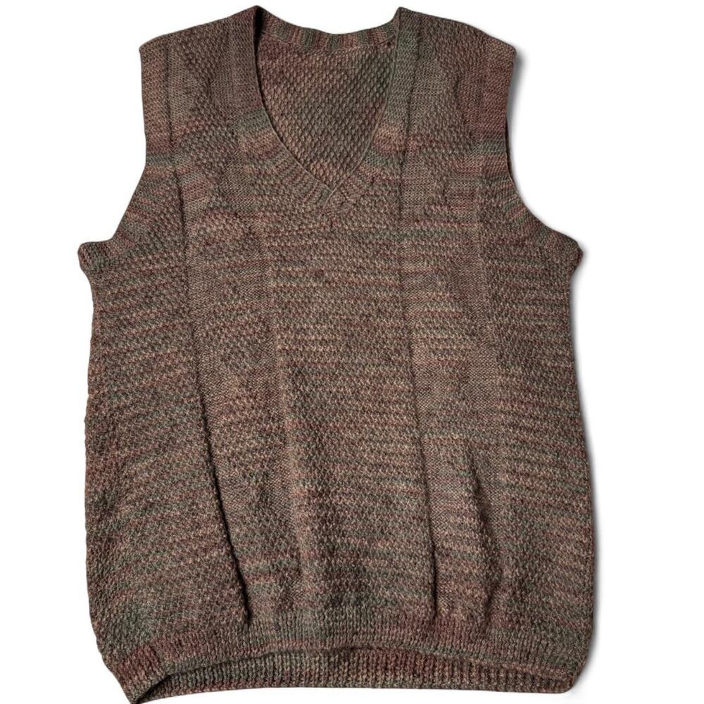 Vintage Academia Handmade Knit Sweater Vest Unisex Large
